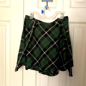 Royal bones green plaid skirt with adjustable straps small